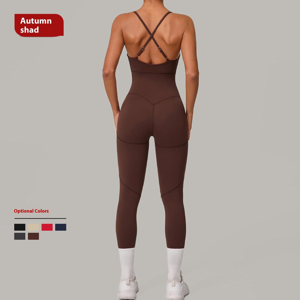 Women's Solid Color Casual Cross Back Summer Jumpsuit